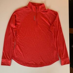 Reebok Red/Orange Quarter (1/4)  Zip Speedwick Activewear Shirt Size S